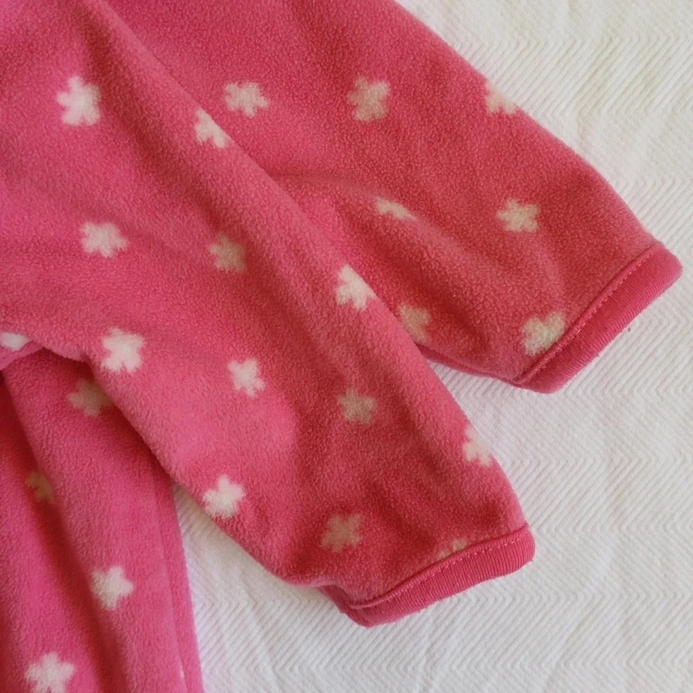carter's little sister fleece 2-way zipper footie sleeper pajamas 3 months baby - Picture 5 of 6